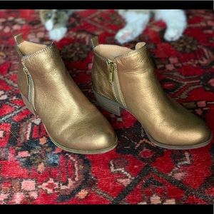 Lucky brand leather bronze booties ♥️ SOLD♥️
